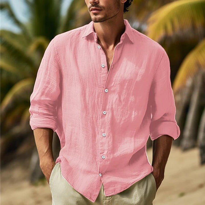 Linen shirt for men with a breezy cut and elegant button placket Lune London