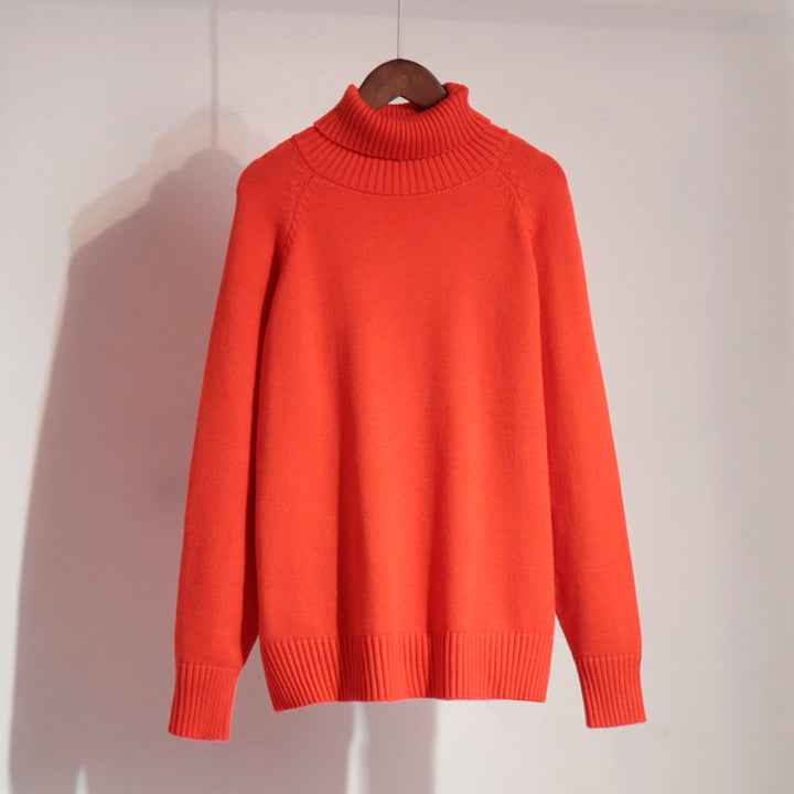 Fine knit sweater for women with high collar Lune London