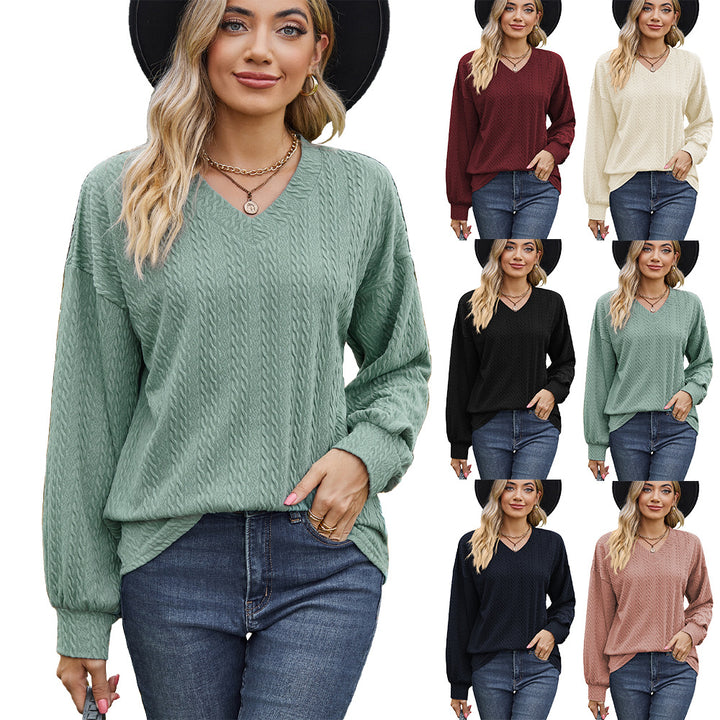 Ladies' viscose sweater with textured cable pattern and relaxed fit Lune London
