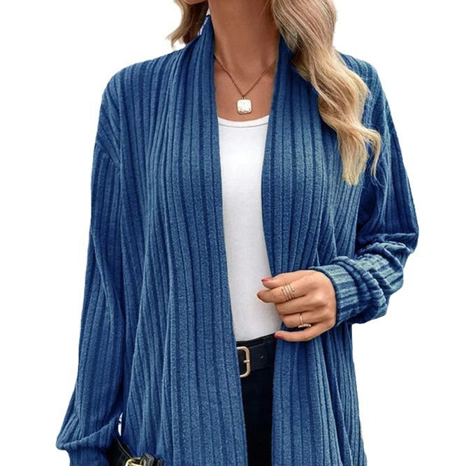Casual knitted cardigan for women with a marked relief design Lune London