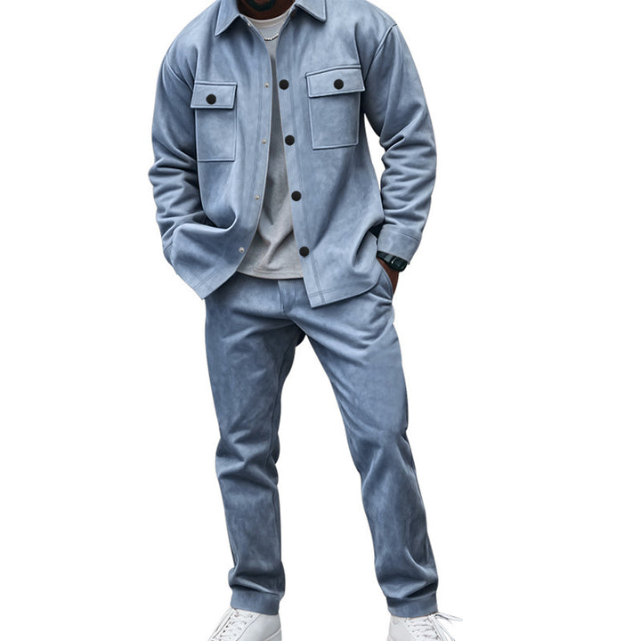 Casual shirt and pants set for men in soft material with practical pockets Lune London