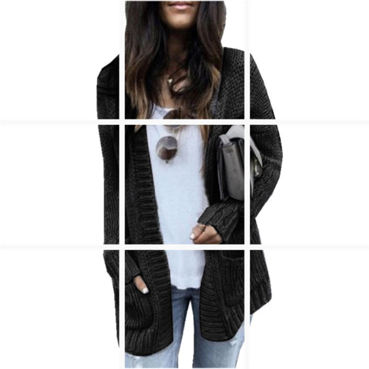 Chunky knit cardigan for women with a relaxed fit and practical pockets Lune London