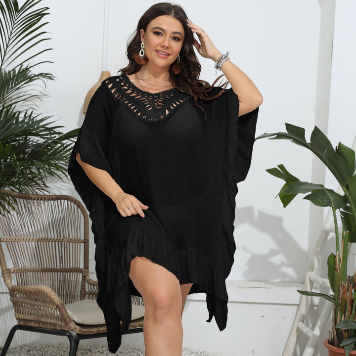 Women tunic with lace trim and ruffles Lune London