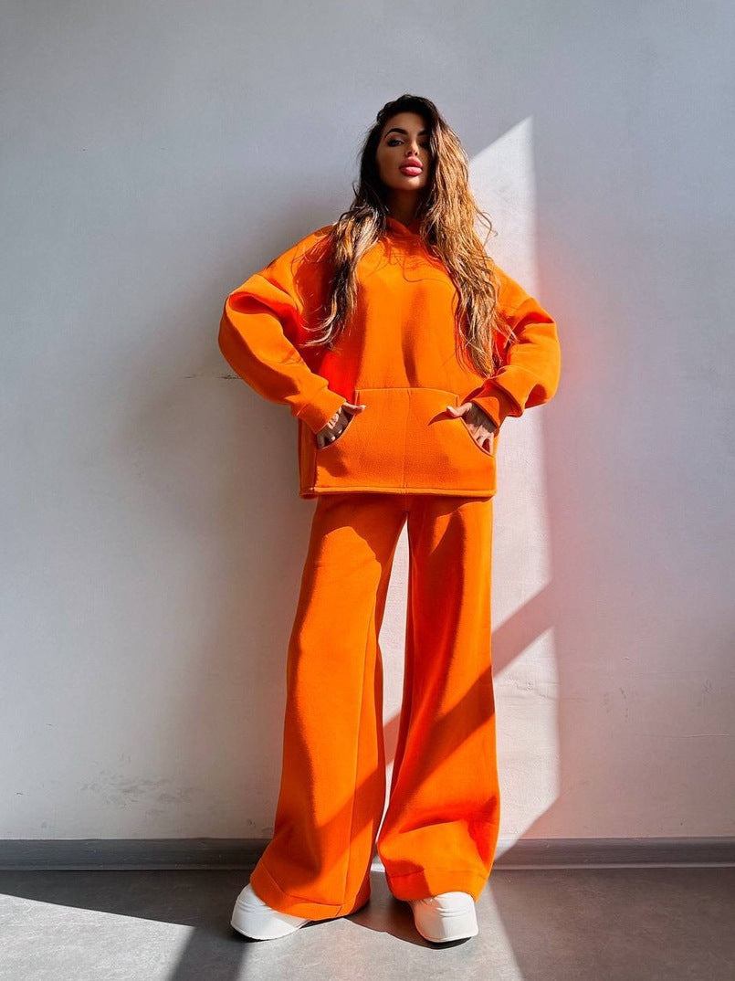 Women's casual hoodie and wide pants set Chic & Stil