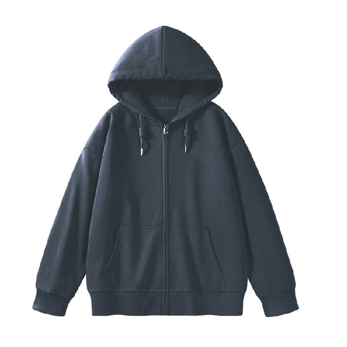 Women's hoodie sweatshirt jacket with ergonomic cut and practical zipper