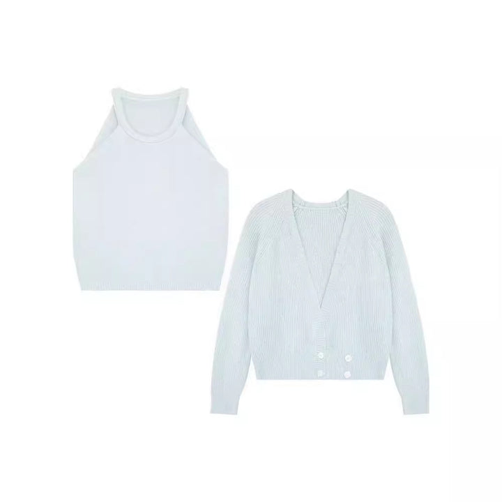 Knitted jacket for women with open cut and ribbed structure Lune London