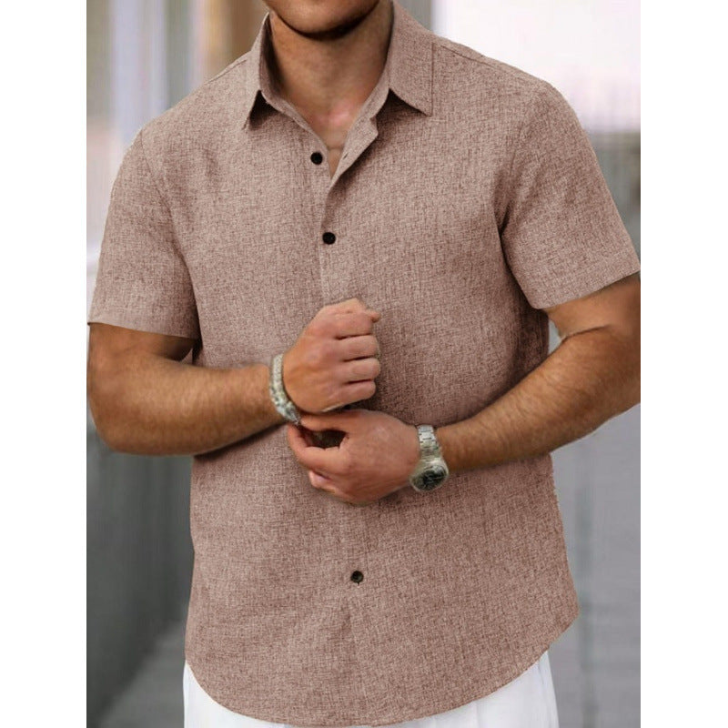 Short sleeve shirt for men in textured fabric Lune London
