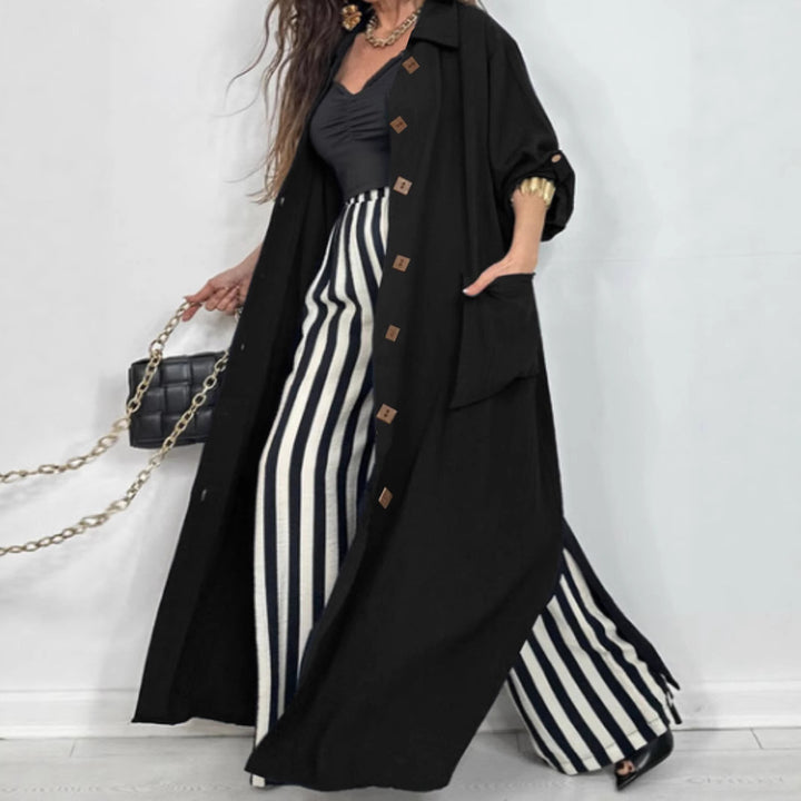 Oversized coat for women with classic button details and practical pockets Lune London