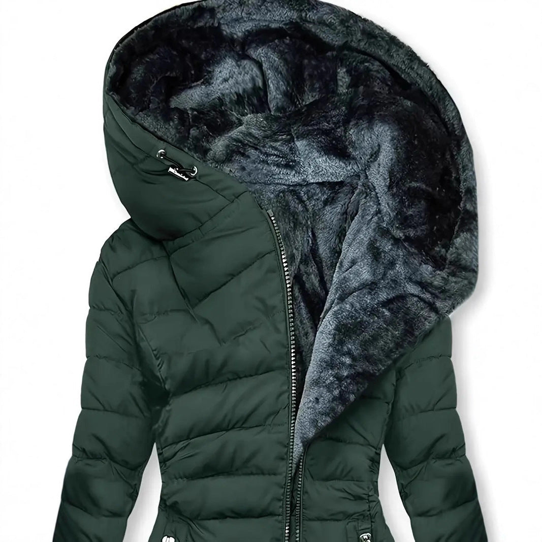 Ladies long winter coat with soft inner lining Lune London