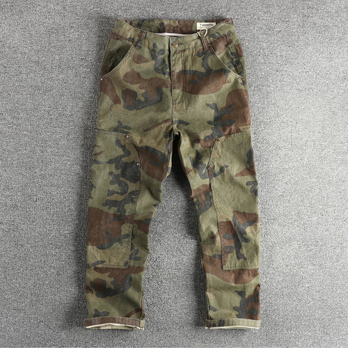 Men's cargo pants in modern camouflage design with multifunctional pockets Lune London