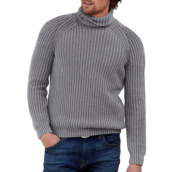 Chunky knit men's sweater with high collar Lune London