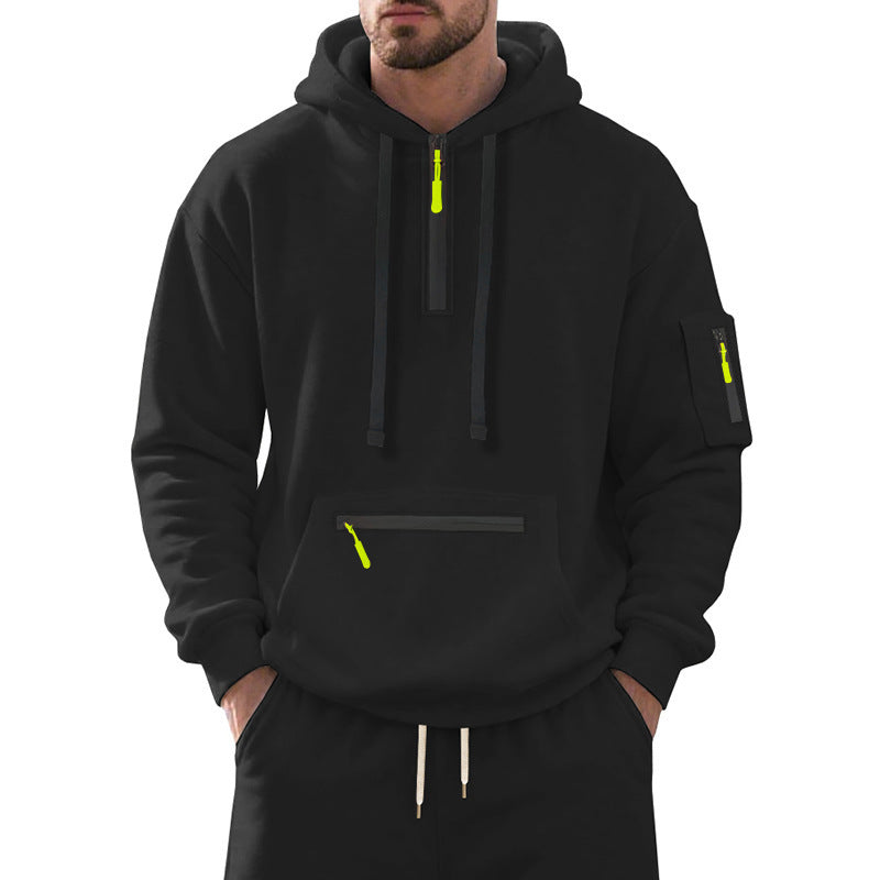 Men's casual hoodie with multifunctional zip pockets Lune London