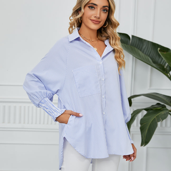 Lune London oversized casual blouse for women with stripes