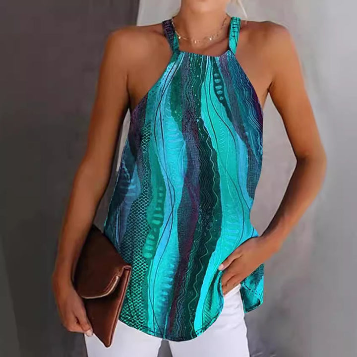 Women’s strap blouse with captivating wave pattern Lune London