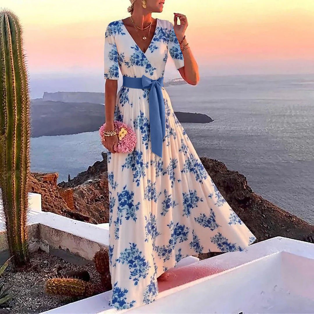 Lune London Floral Print Women’s Wrap Maxi Dress