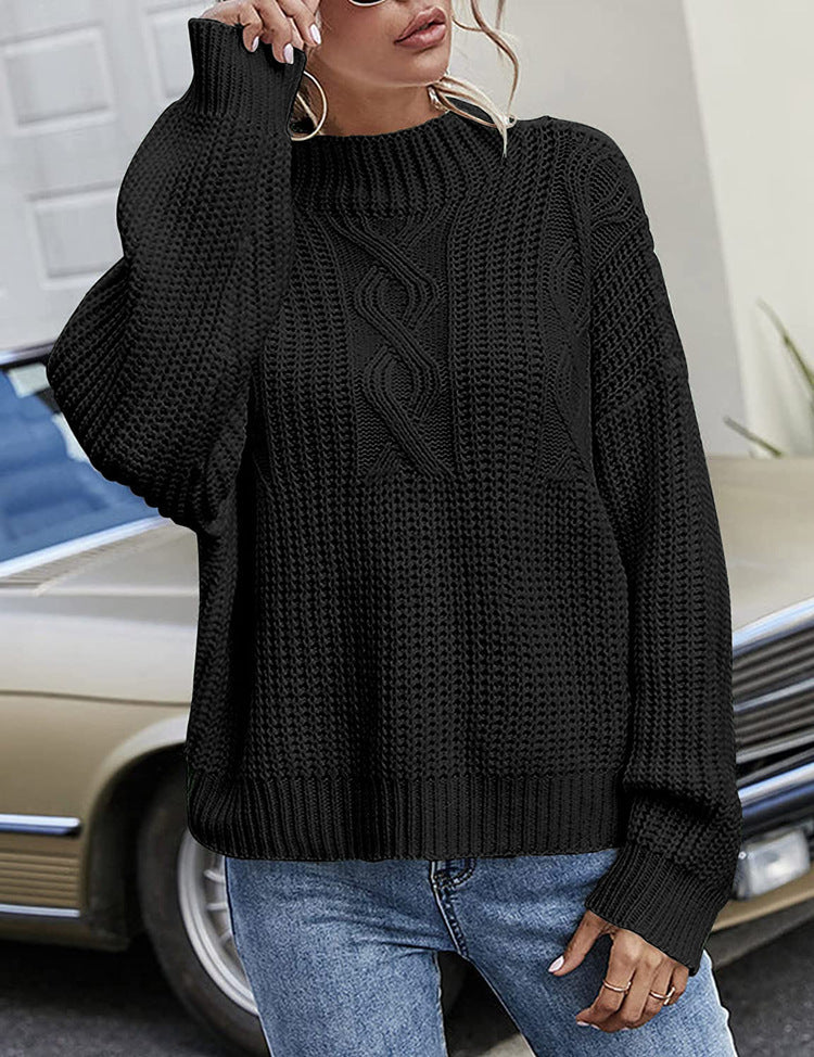 Ladies thick knitted casual sweater with a loose fit and breathable design Lune London