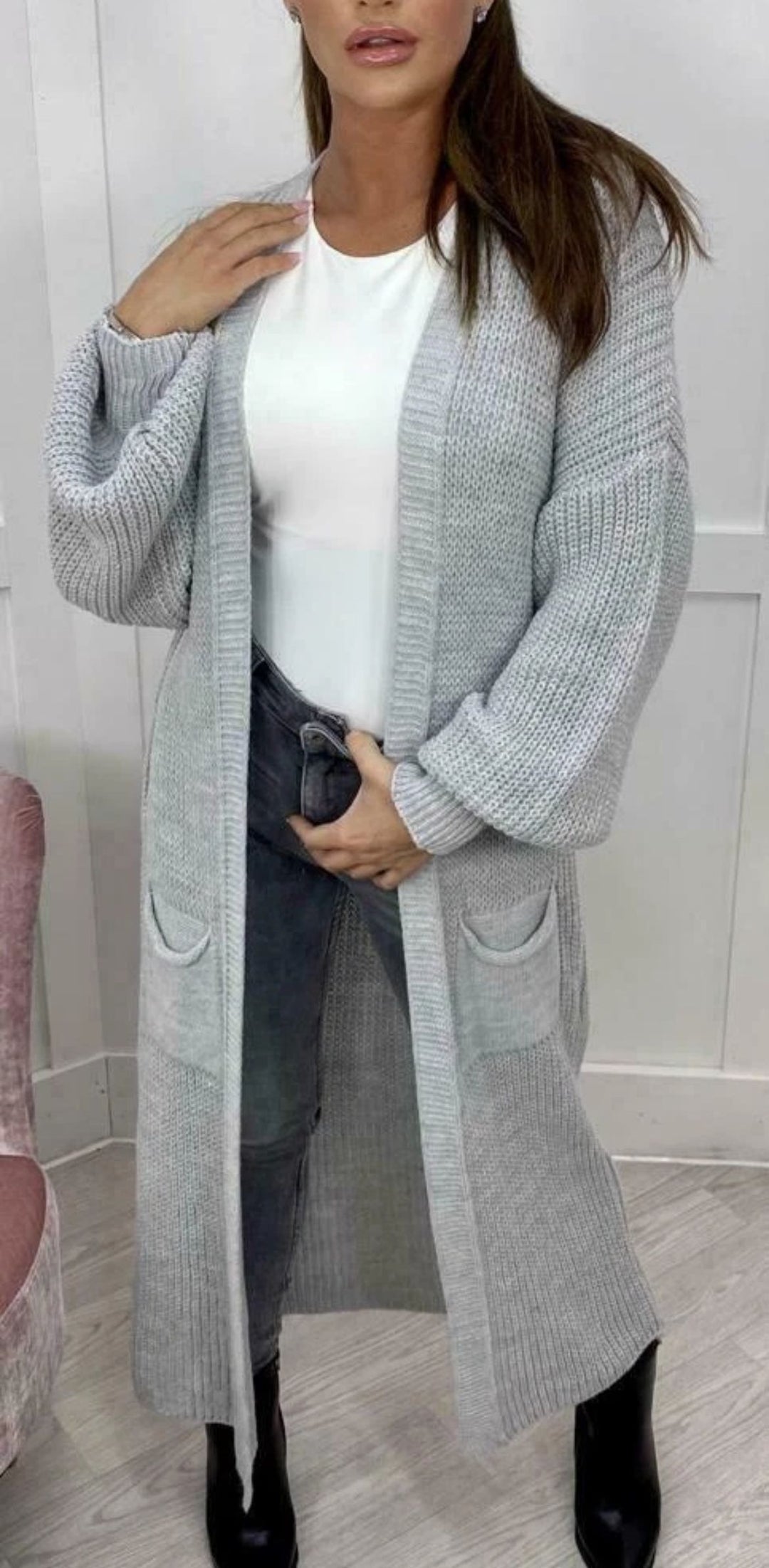 Manteau en tricot épais pour femmes dans un design ouvert décontracté Chic & Stil
