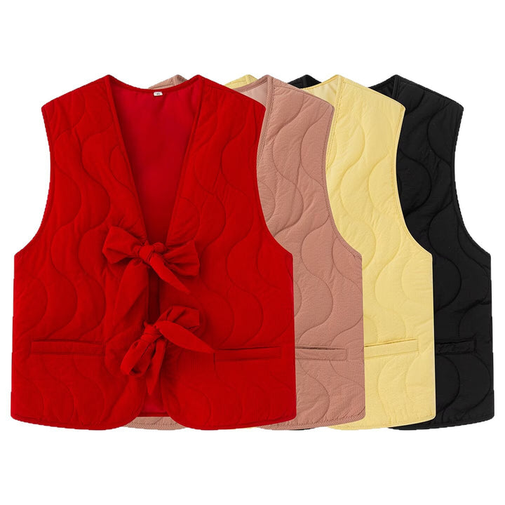 Women's quilted gilet with practical tie belt Lune London