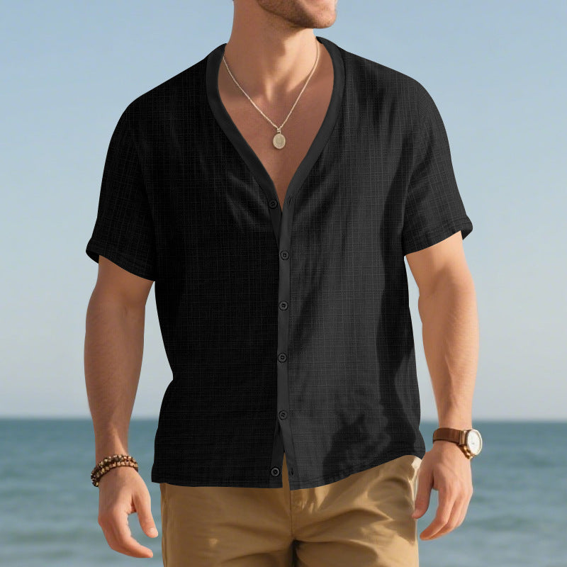 Casual short sleeve shirt for men with textured design Lune London