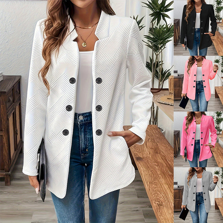 Classic women's blazer with a structured design and modern button details Lune London