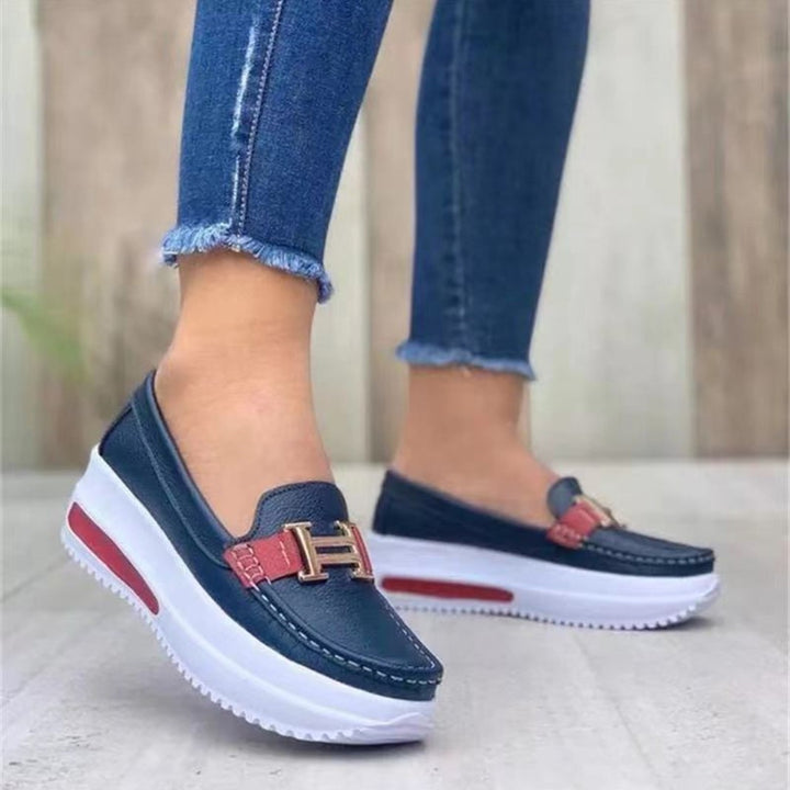 Comfortable Women's Slip-On loafers with wedge sole Lune London