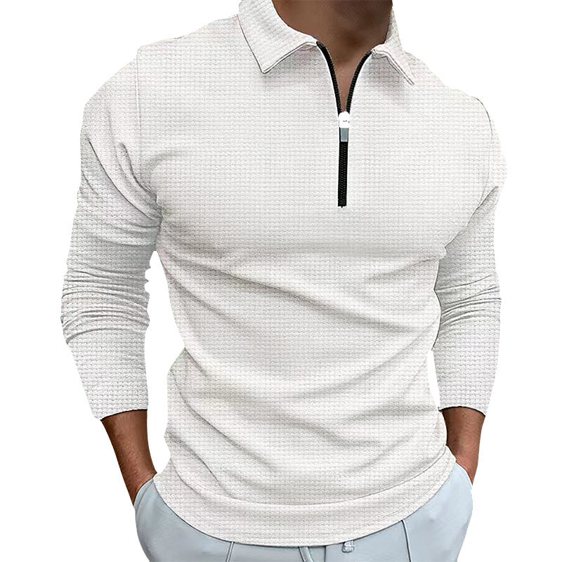Structured long sleeve shirt for men with zipper and high collar Lune London