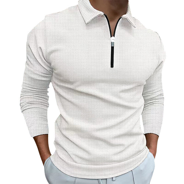 Structured long sleeve shirt for men with zipper and high collar Lune London