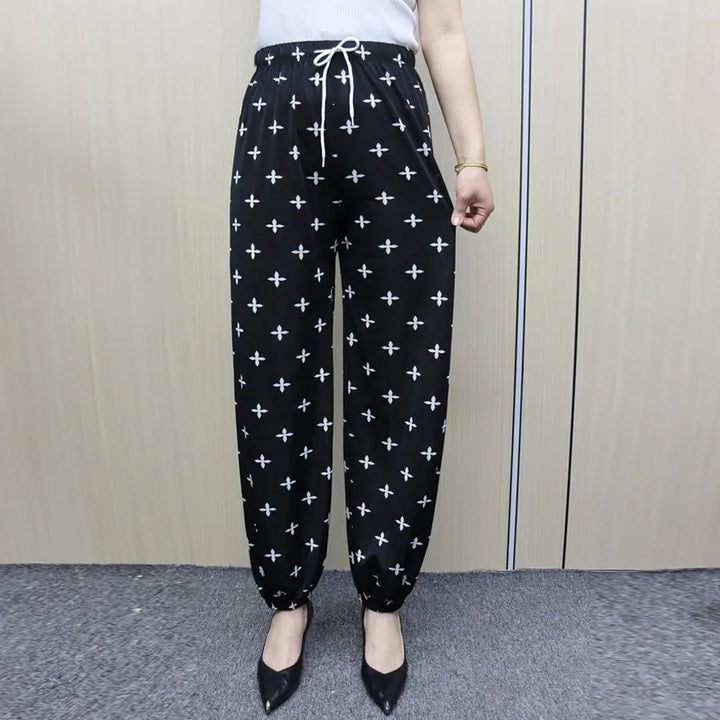 Women's Comfortable Leisure Pants with Paris Design and Elastic Waistband Chic & Stil