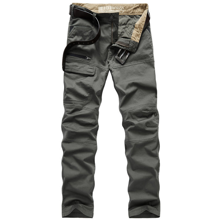 Multifunctional cargo pants for men with sturdy fabric and multiple zipped pockets Lune London