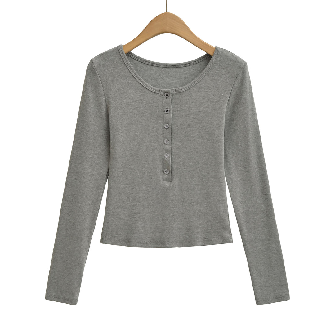 Long sleeve top for women with button neckline and relaxed fit Lune London