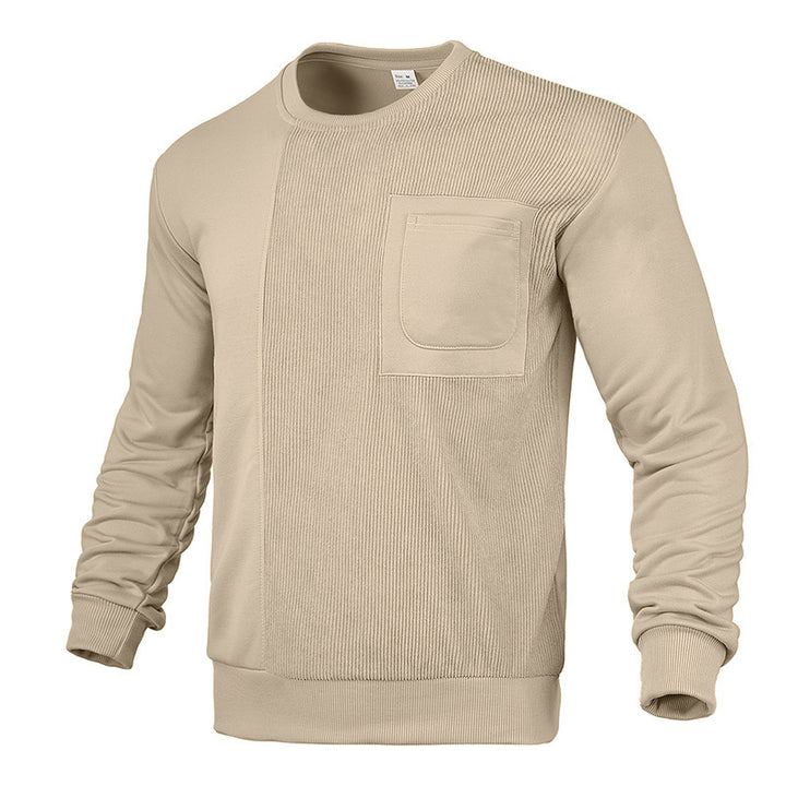 Fashionable men's sweatshirt with textured panels and chest pocket Lune London