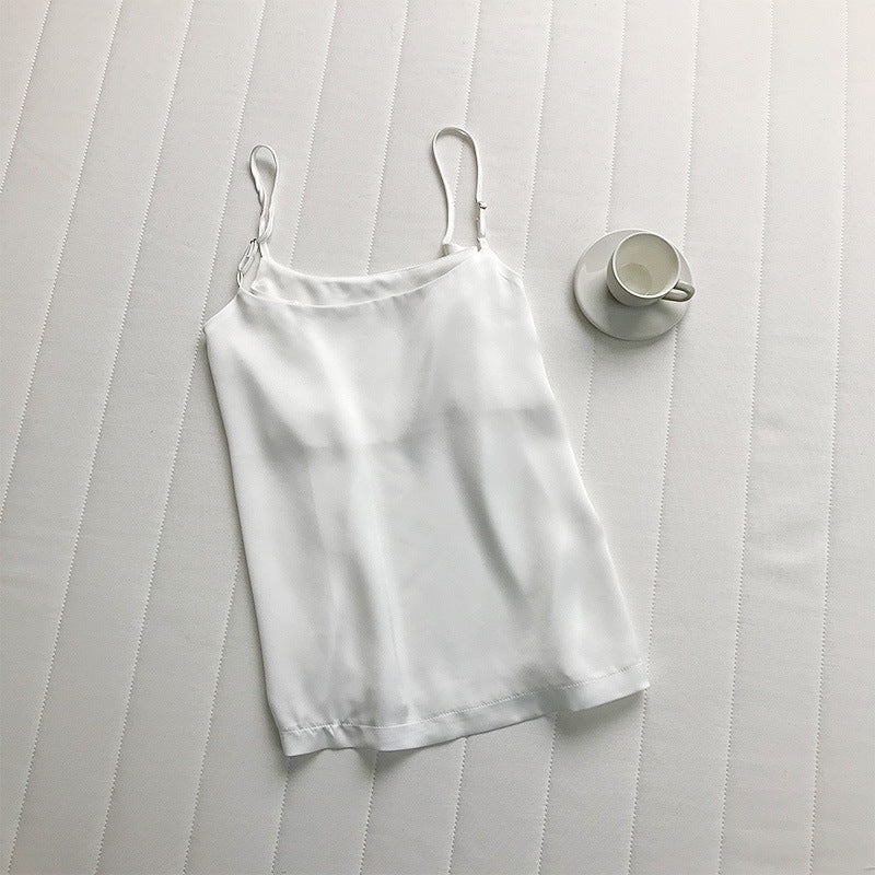 Ladies luxury satin top spaghetti Lune London