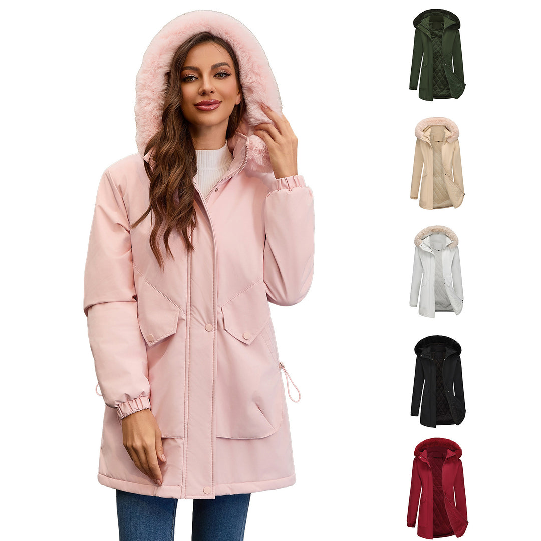 Ladies waterproof parka jacket with cozy faux fur collar Lune London