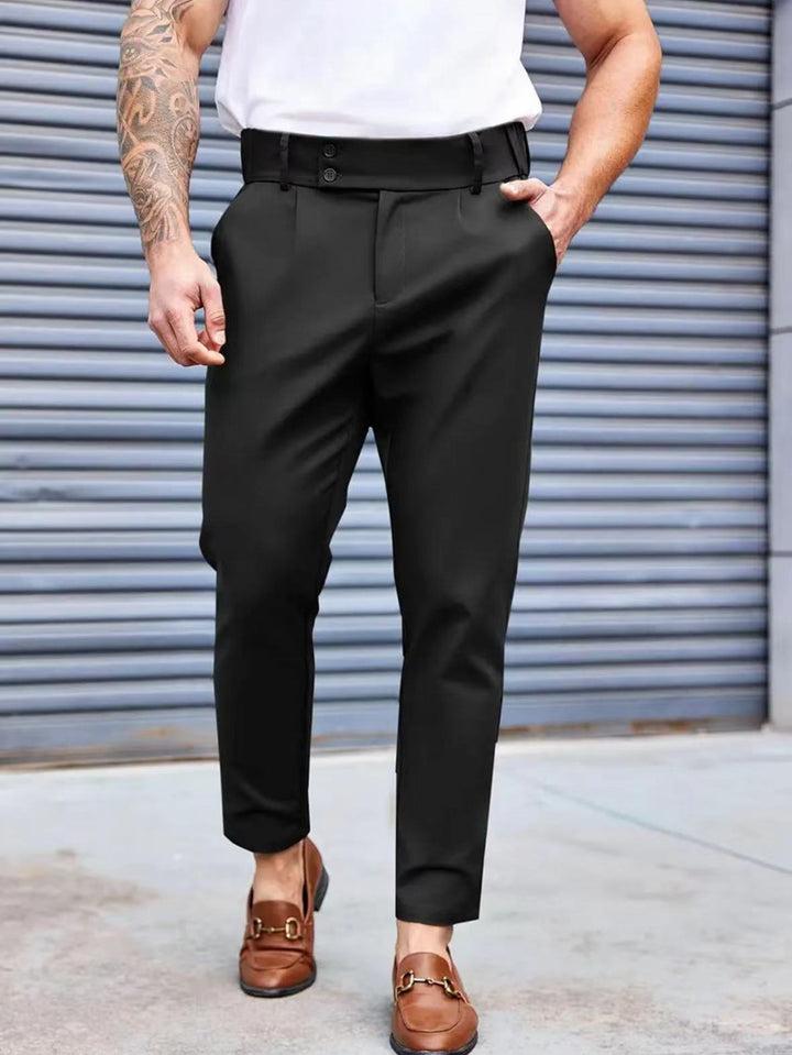 Elegant chino pants for men with elastic waistband and classic fit Lune London