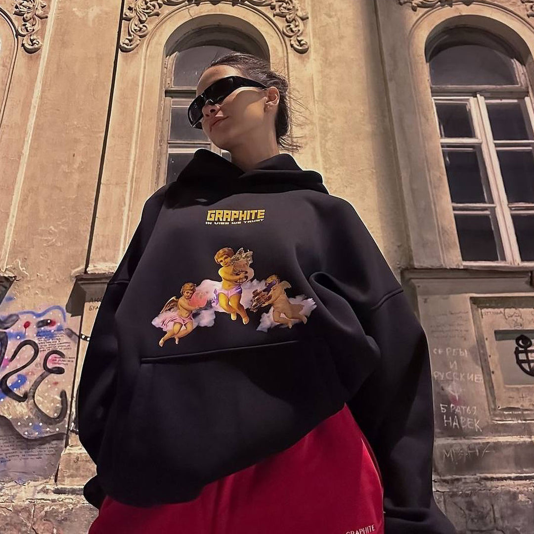 Oversized hoodie for women with creative print and relaxed cut Lune London
