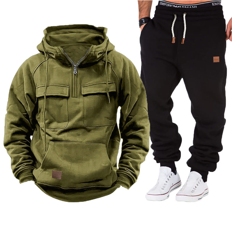 Functional hooded jacket for men with full zip and practical pockets Lune London