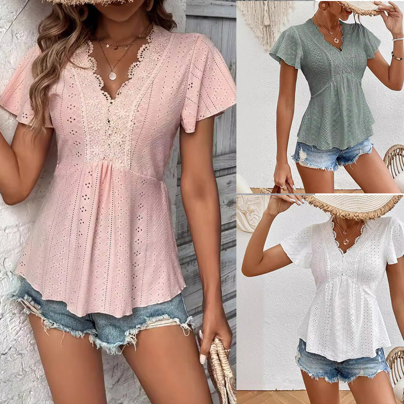 Women's top with lace and peplum Lune London