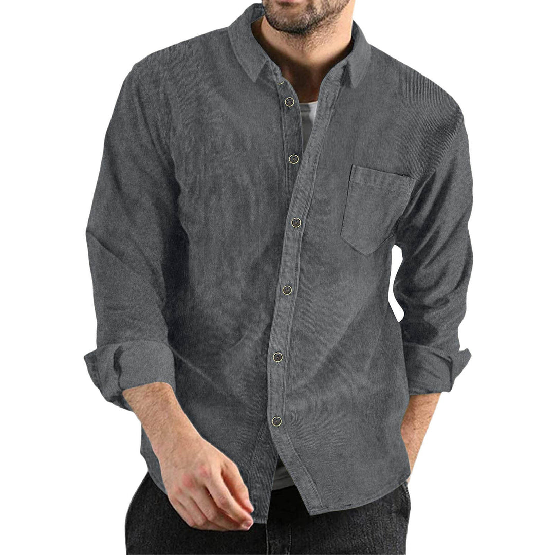Men's Elegant Cord Shirt with Practical Chest Pocket Lune London