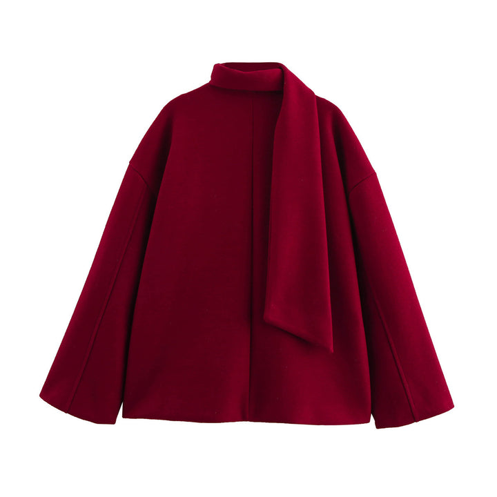 Transitional jacket for women with an innovative asymmetrical design and an elegant collar Lune London