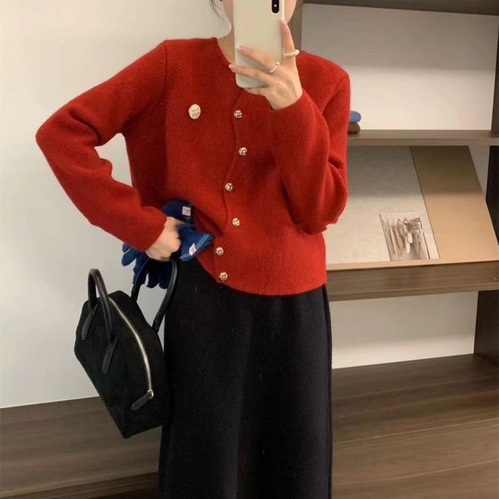 Knit jacket for women with stylish button details and a loose fit Lune London