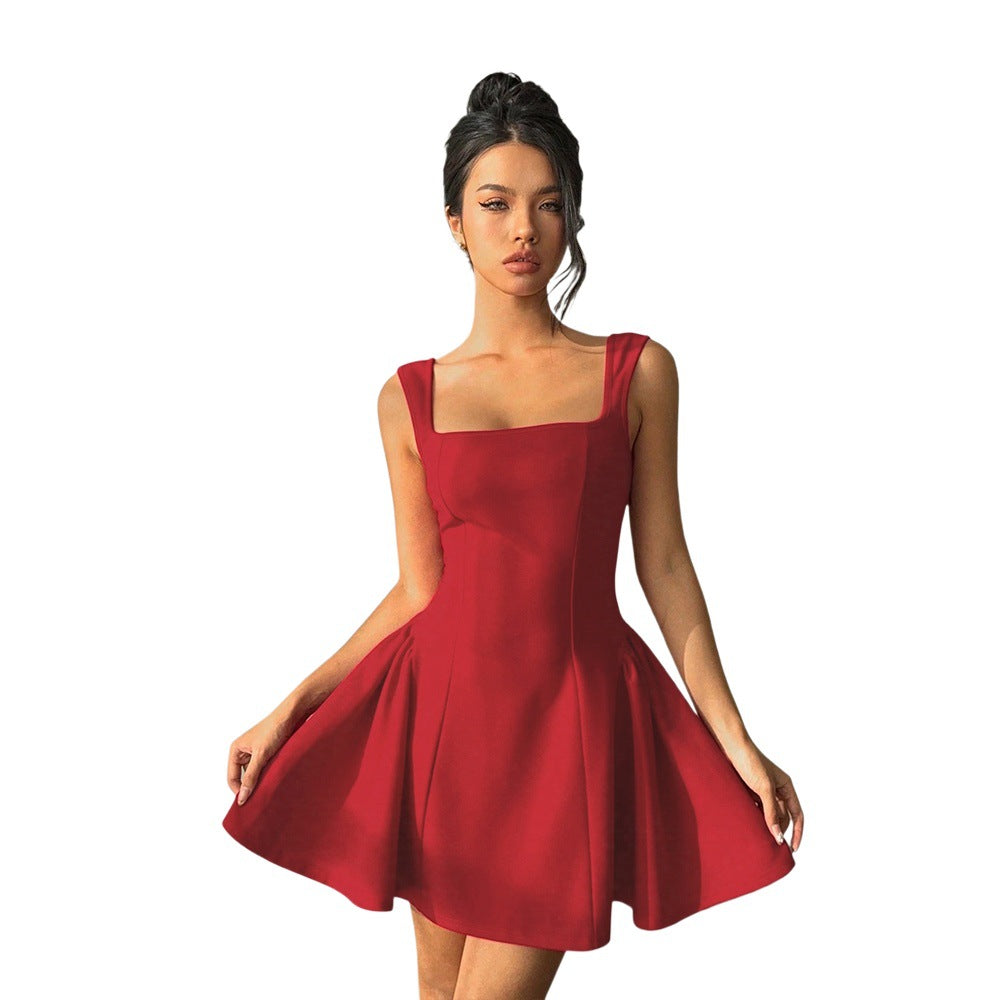 Robe pour femme à coupe ajustée et décolleté carré élégant Chic & Stil