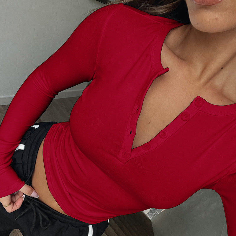 Long sleeve blouse for women with button details and fitted cut Lune London