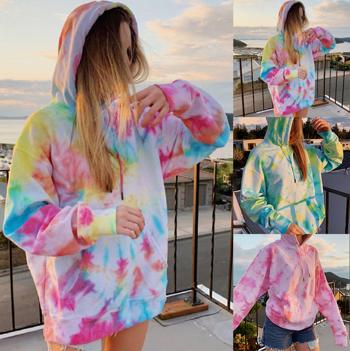 Casual women's hoodie with unique batik design Lune London
