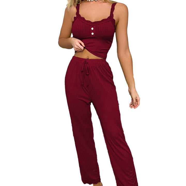 Ladies Jersey Pajamas with Seductive Lace Accents Lune London