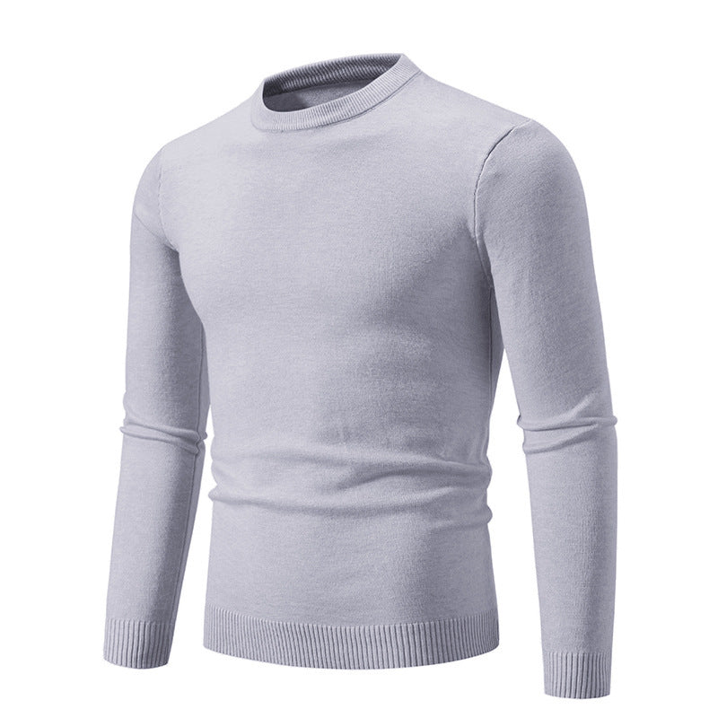 Men's Fine Knit Sweater with Round Neck and Ribbed Details Lune London
