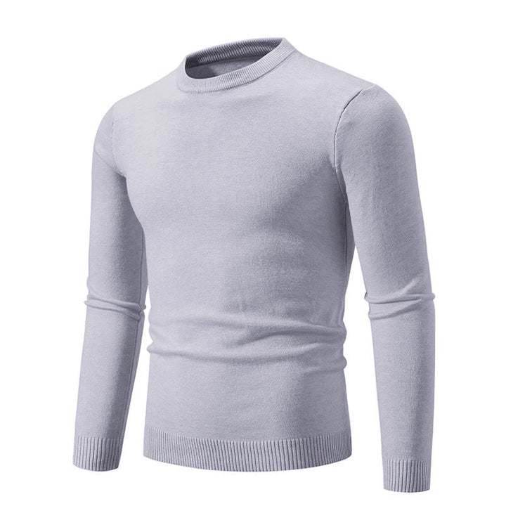 Men's Fine Knit Sweater with Round Neck and Ribbed Details Lune London