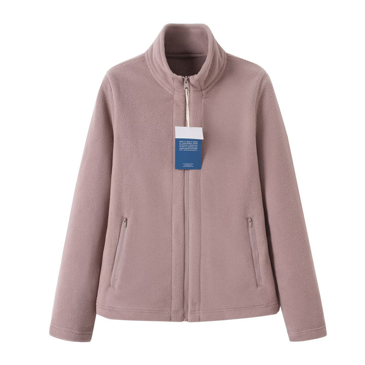 Veste en polaire pour femmes avec col haut et poches zippées sur les côtés Chic & Stil