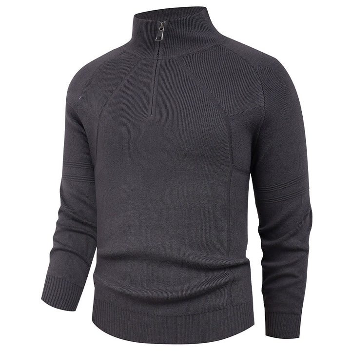 Knitted pullover for men with modern zipper and elegant structure Lune London