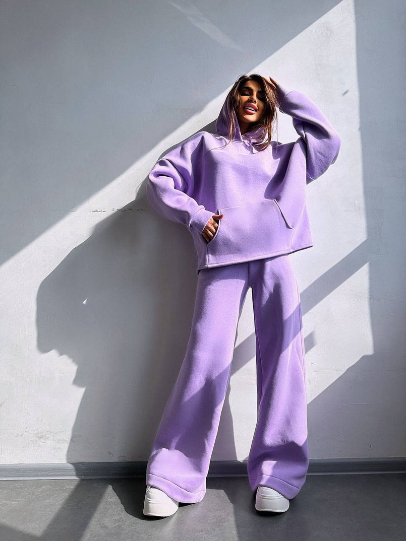 Women's casual hoodie and wide pants set Chic & Stil