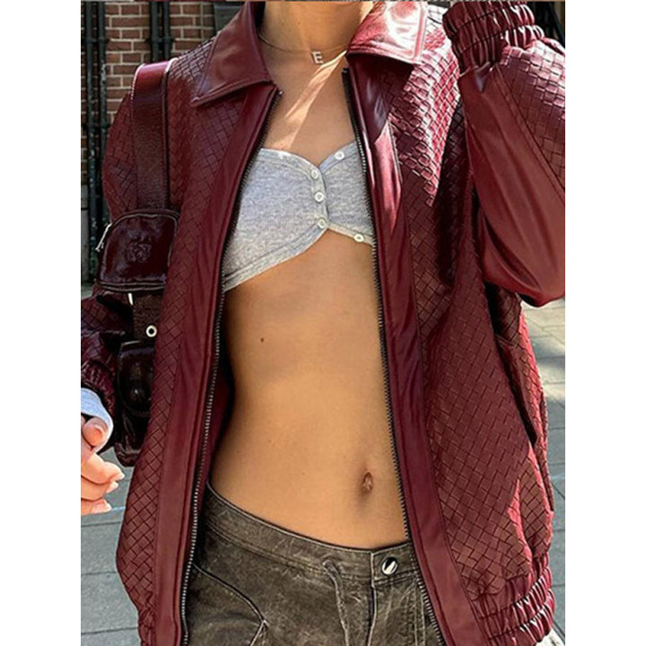 Oversized faux leather jacket for women in modern style Lune London